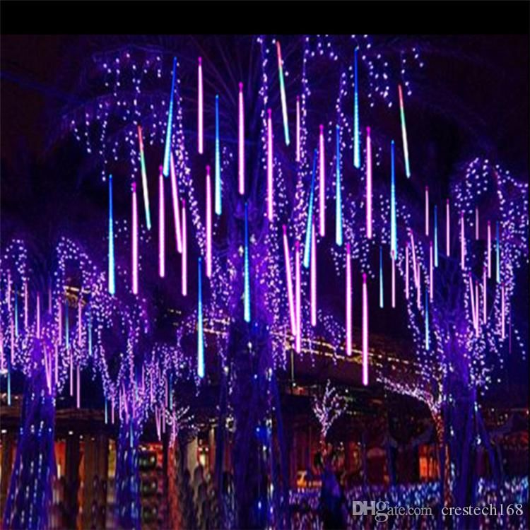 compre luces led 30cm 50cm 80cm tubo lluvia de meteoros lluvia garland arboles de navidad decoracion al aire libre jardin parque de la calle luces