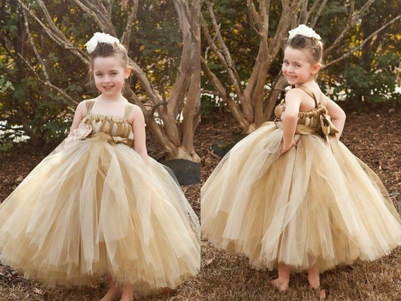 champagne color girl dresses