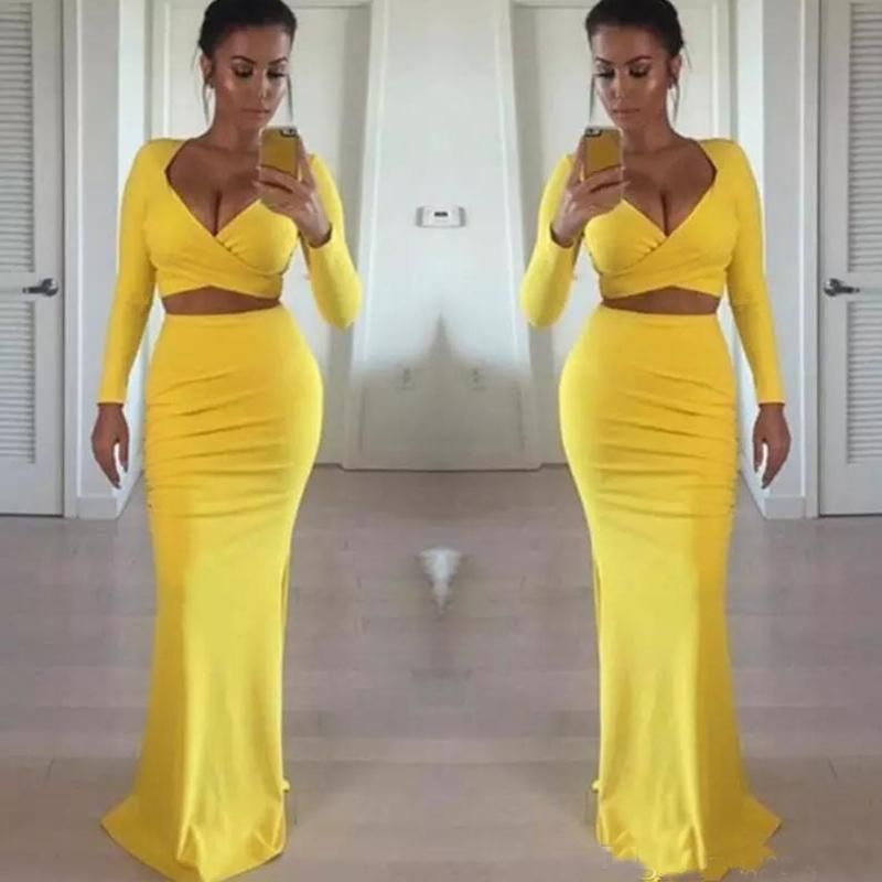 Sexy African Black Girls Yellow Prom 