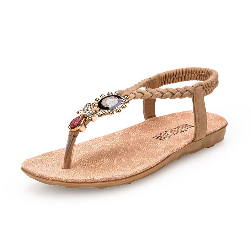 Sandalias verano para mujer Sandalias planas de estilo bohemio, chanclas, flecos, zapatos de mujer,