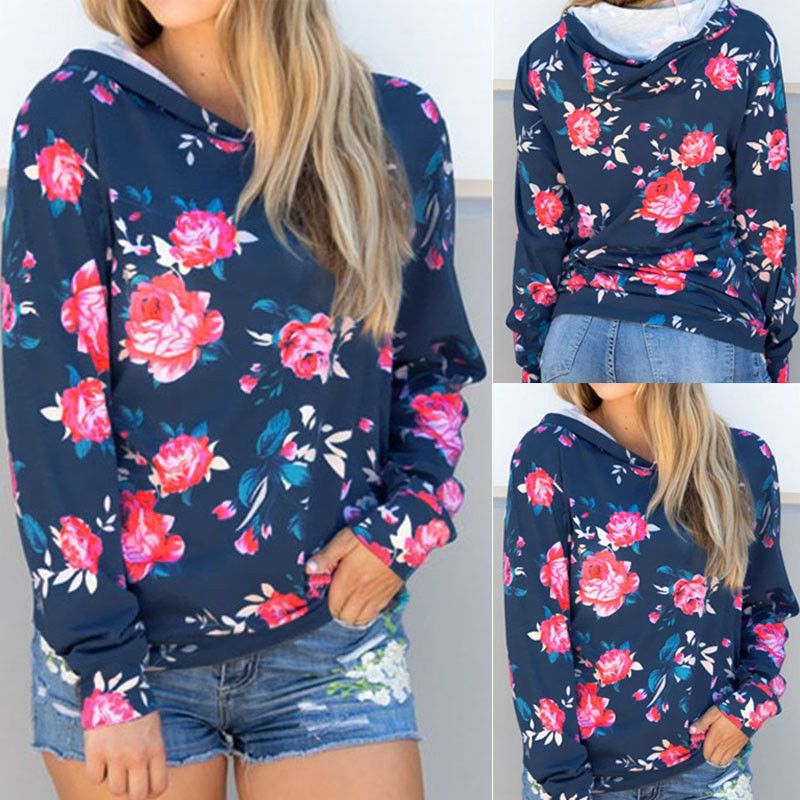 Ladies floral hoodie Clearance