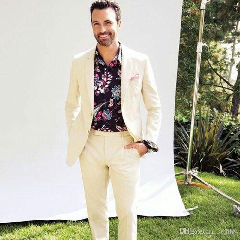 Trajes de lino Beige claro para hombres, trajes de boda de playa para  hombres, traje de lino hecho a medida, esmoquin de novio a medida opcional,  medio forro|suits for men and women|suit