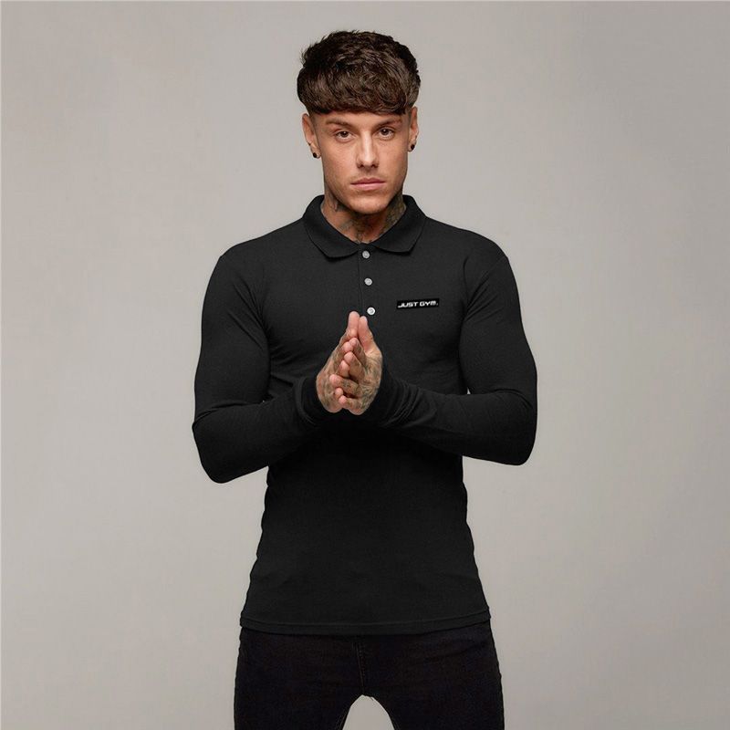 Men Plus Size Polo Shirt Spring Long Sleeve Polo Men Polo Shirt Autumn Cotton Casual Polos
