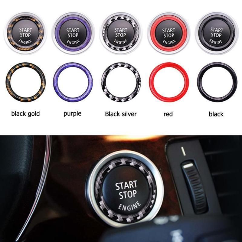 30mm Auto Car Starting Button Decoration Carbon Fiber Engine Start Stop Button Ring Trim For 1 3 5 Series E87 E90 E60 Cars Interiors Cars With Good