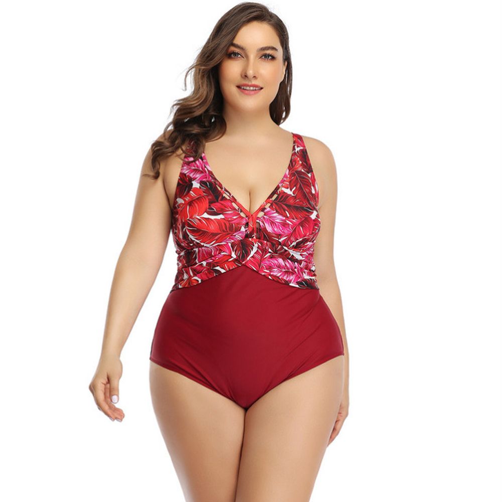 red plus size bathing suit