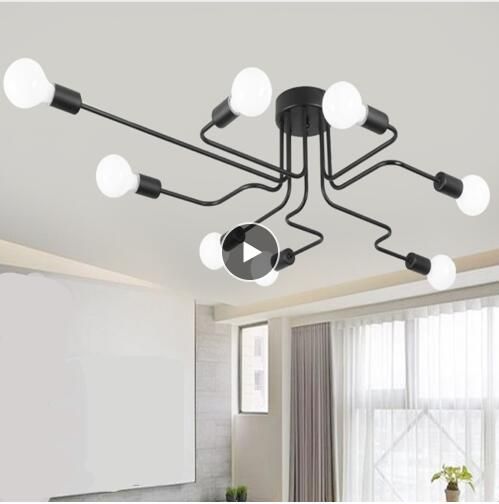 2019 Multiple Rod Wrought Iron Ceiling Lights For Living Room