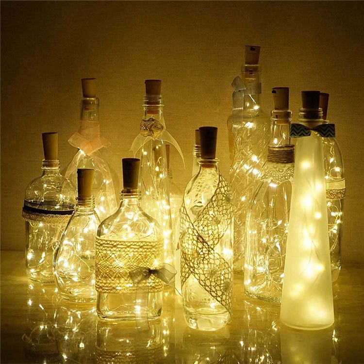 1M 10 LED Cork Wine Bottle Wire String Fairy Light Wedding Party Xmas Solar Lamp 