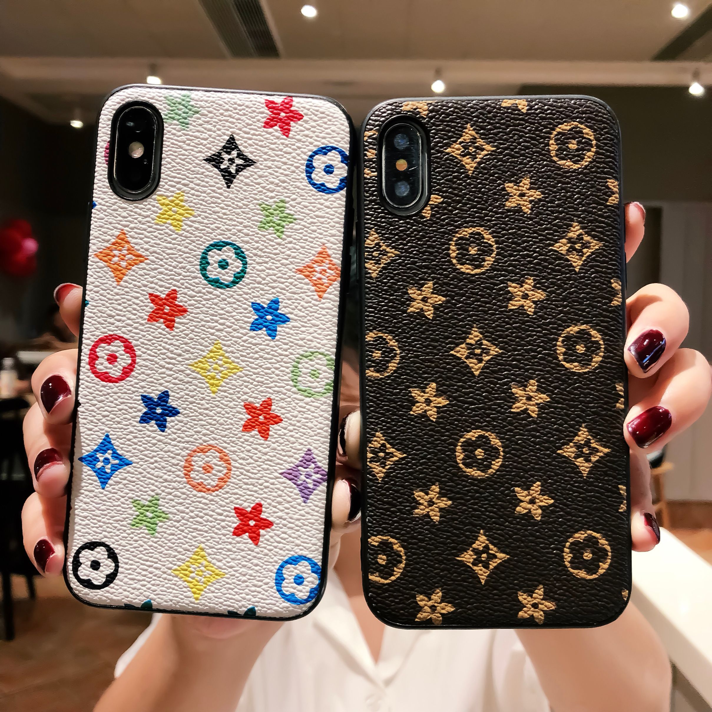 Compre Designer De Telefone De Luxo Do Caso Luxruy Para IPhone XR Xs Max 6s  7 Mais Xadrez Marca Capa De Silicone Grade Rede Quadrada Barato | Entrega  Rápida E Qualidade | Pt.Dhgate