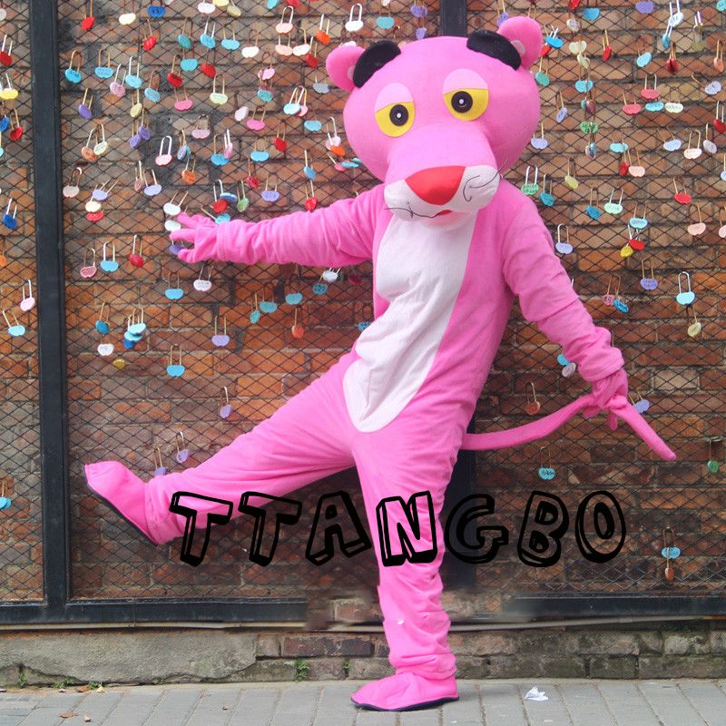 High quality Pink Panther Mascot Adult Costume Leopard Fancy Carnival For  School Anime halloween christmas birthday