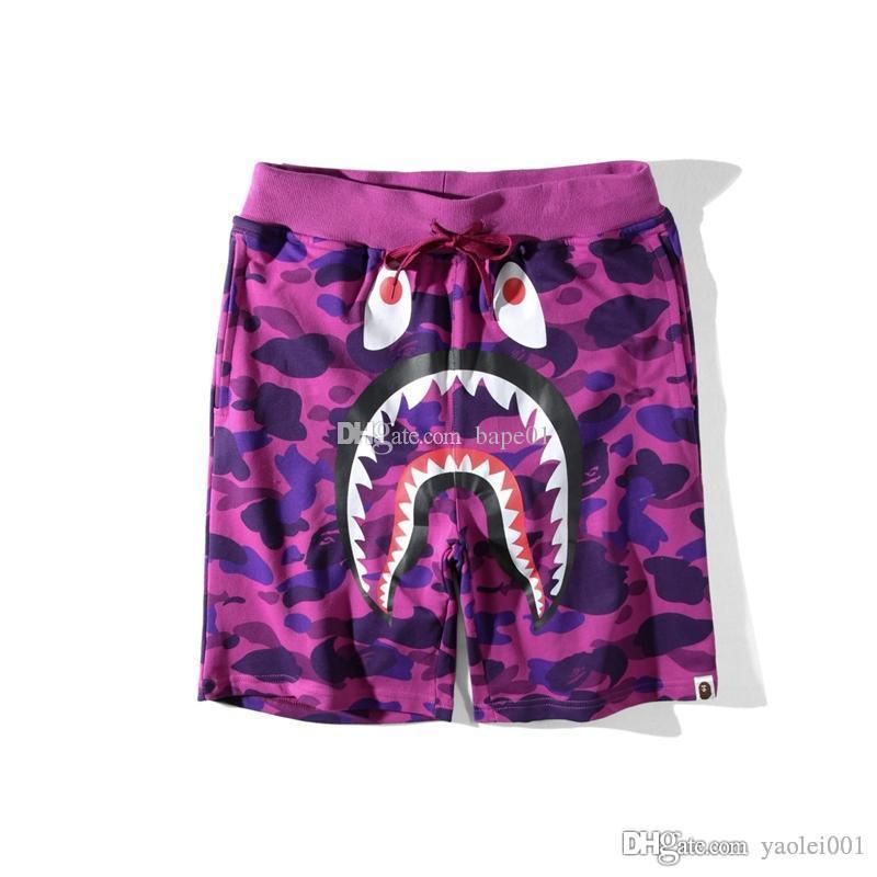 Pantalones para hombre Bape diseñador de para hombre de Hip Hop tiburón pantalones cortos de del verano 3 colores M-XXL