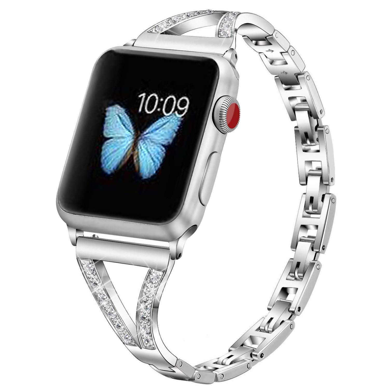 Compra Free Ship Bling Apple Watch 5 38mm 40mm 42mm 44mm Reemplazo, Hombres  Mujeres Correa De Pulsera De Metal Con Diamante Para Apple IWatch Series  5/4/3/2/1 Barato | Entrega Rápida Y Calidad | Es.Dhgate