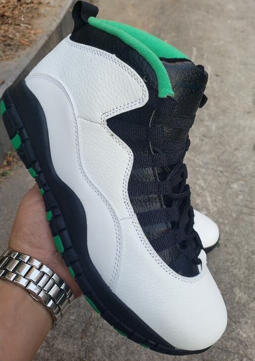 white black and green 10s
