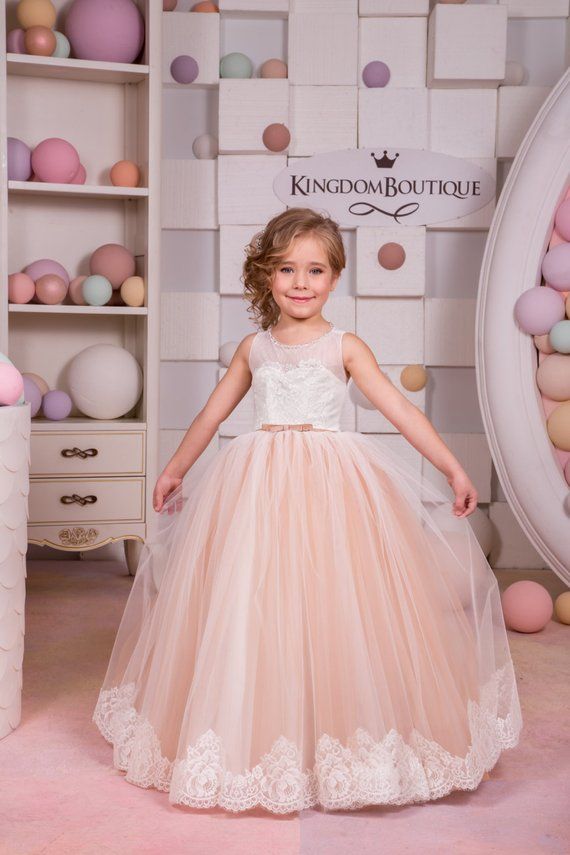 ivory and pink flower girl dresses