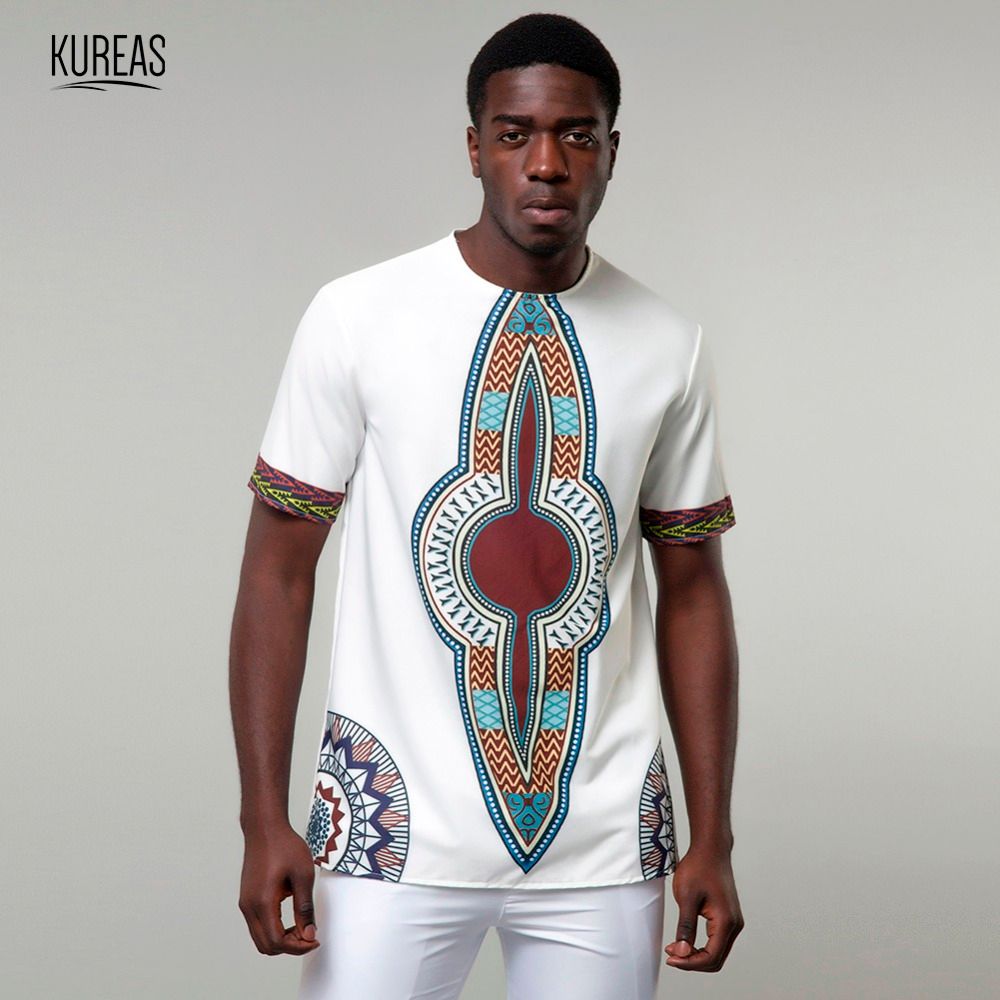 Joe Wenko Men Printed Shirt Africa Tribal Top Long Sleeve T-Shirt