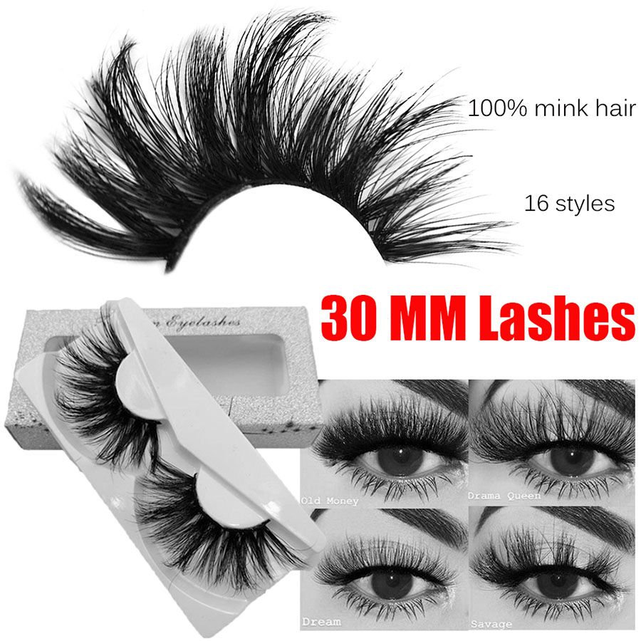 25-30 mm 3D Mink Eyelashes Reusable 100% Real Siberian 5D Mink Hair Strip  False Eyelash Makeup Natural Long Individual Eye Lashes Extensions
