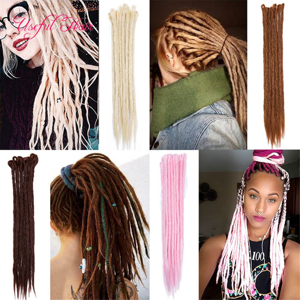 2019 Handmade Dreadlocks Hair Extensions Black Reggae Synthetic