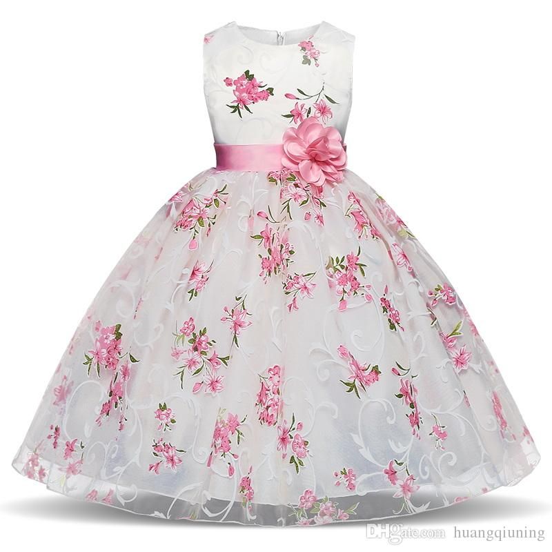 Compre Fancy Flower Girls Vestidos Para La Boda Baby Girls Party Kids Wear  Elegante Vestido Rosa Para Niña 4 6 8 Años Cumpleaños Ropa De Verano Para  Niños A 32,37 € Del Yydreamer | Es.Dhgate.Com