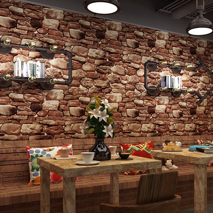 3D 10M 32.8FT Wallpaper Bedroom Mural Roll Stone Brick PVC ...