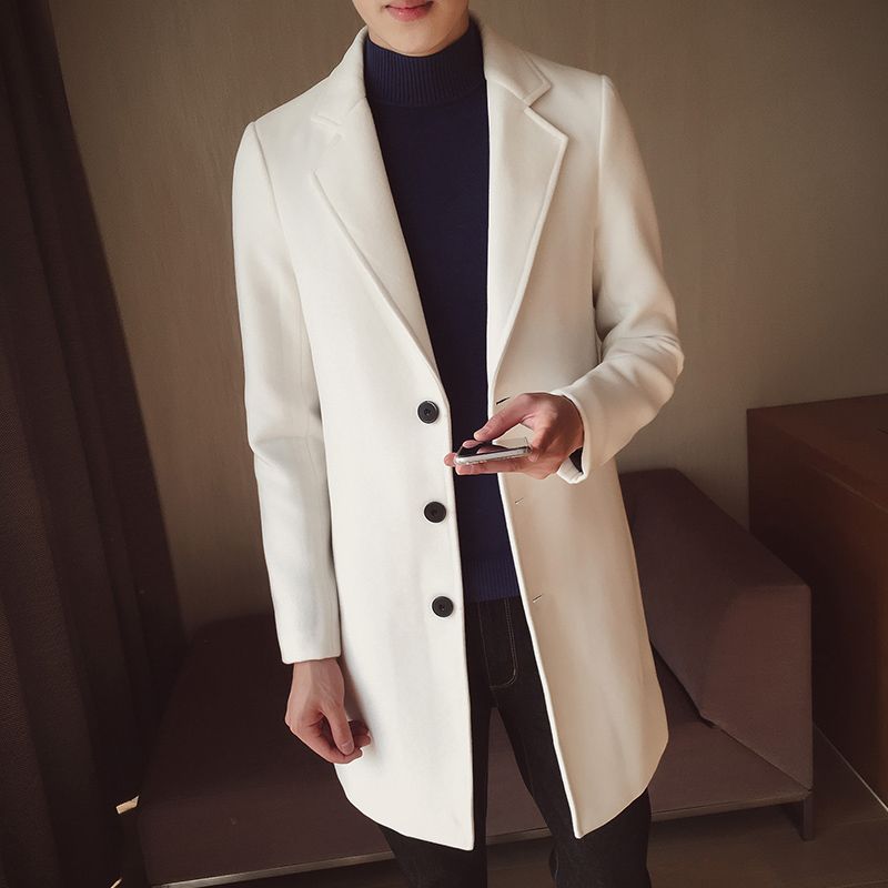Men's white wool coat Clearance