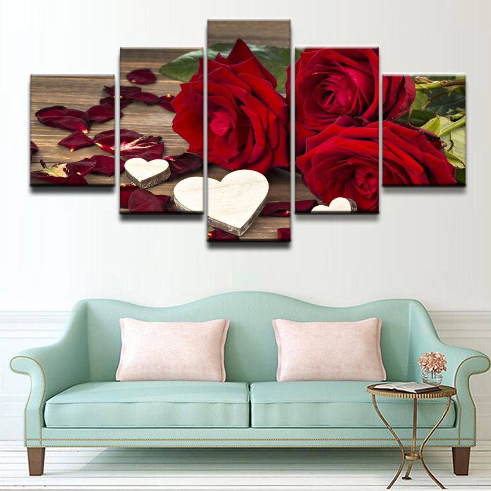 2019 red rose bouquet romantic rose canvas prints wall art oil painting home decor unframed framed from wumami 17 94 dhgate com romantic wall art