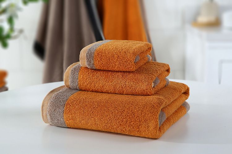 3PCS Towel Set Solid Color Cotton Large Thick Bath Towel Bathroom Hand Face Shower  Towels Home