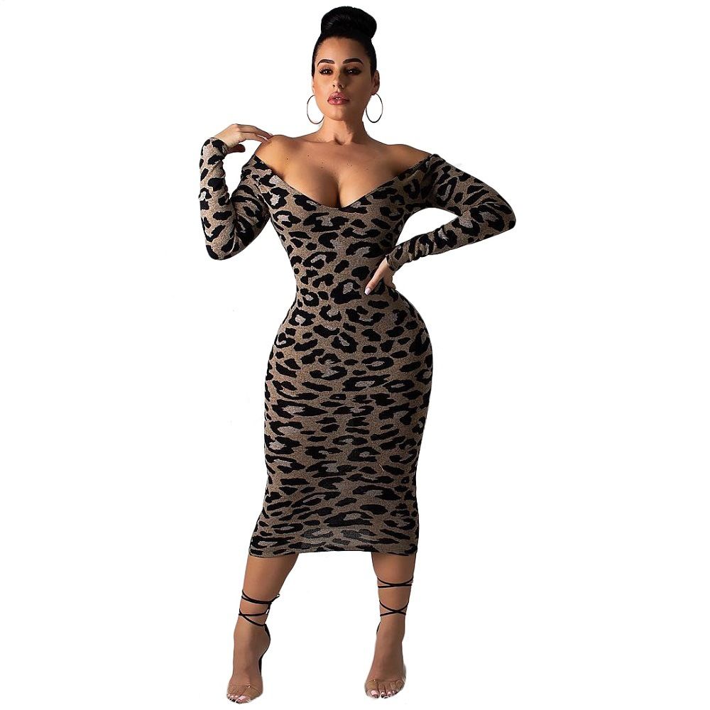 leopard print bodycon midi dress