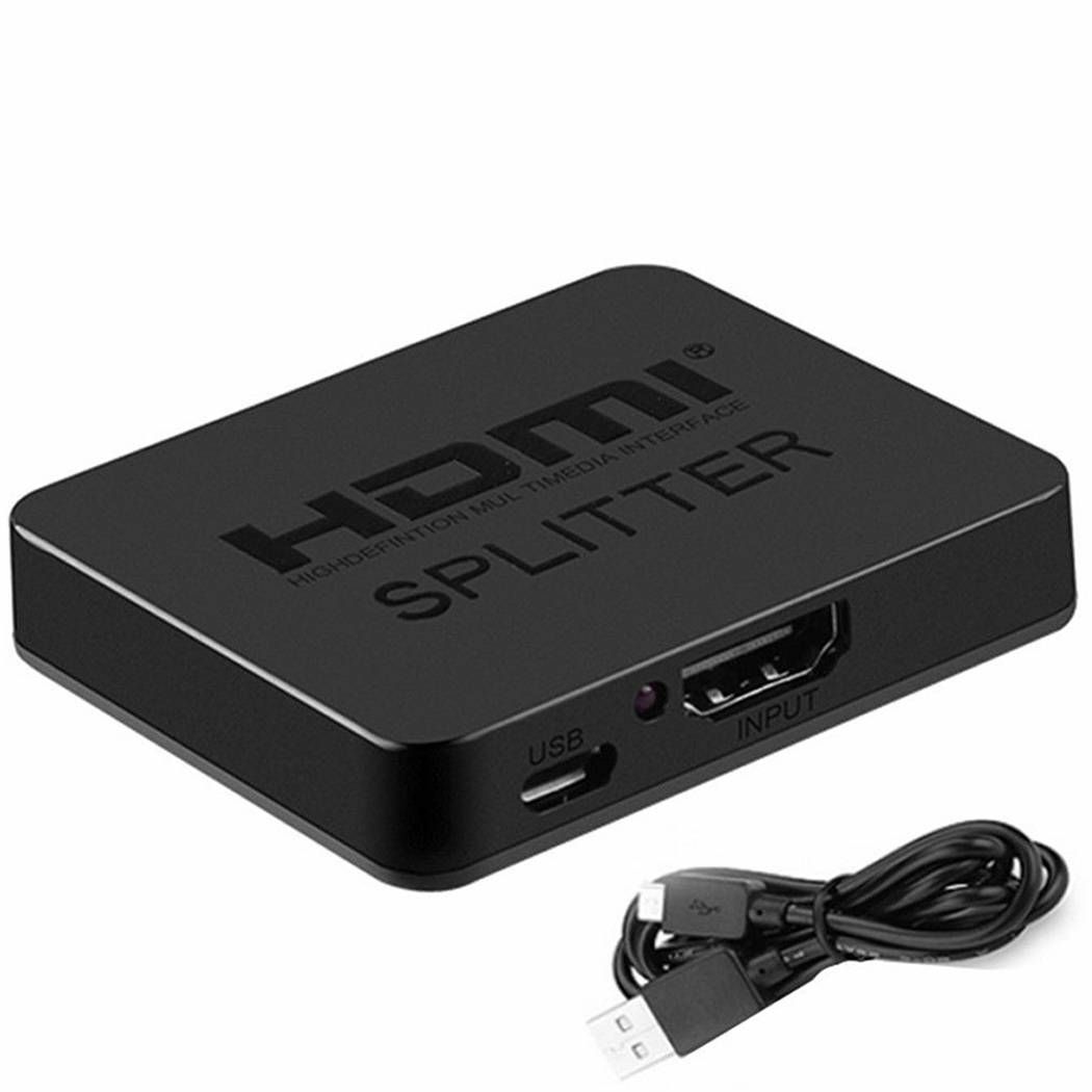 HD 4K HDMI Splitter 1X2 2 Ports Repeater Amplifier Hub 3D 1080p 1 In 2 Out US