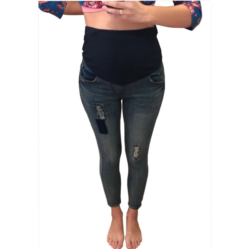 Acquistare Maternità Jeans Scratch Elastico Vita Dei Jeans Le Donne Incinte  Skinny Jeans Pancia Con I Fori Di Gravidanza Denim Matita Pantaloni  Economico | Consegna Veloce E Qualità | It.Dhgate
