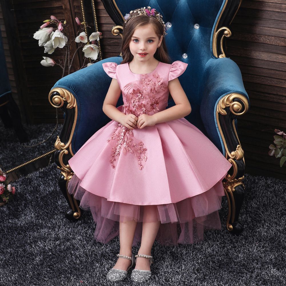 Girls Pastel Unicorn Flower Tutu Dress Kids Crochet Tulle Strap Dress Ball Gown