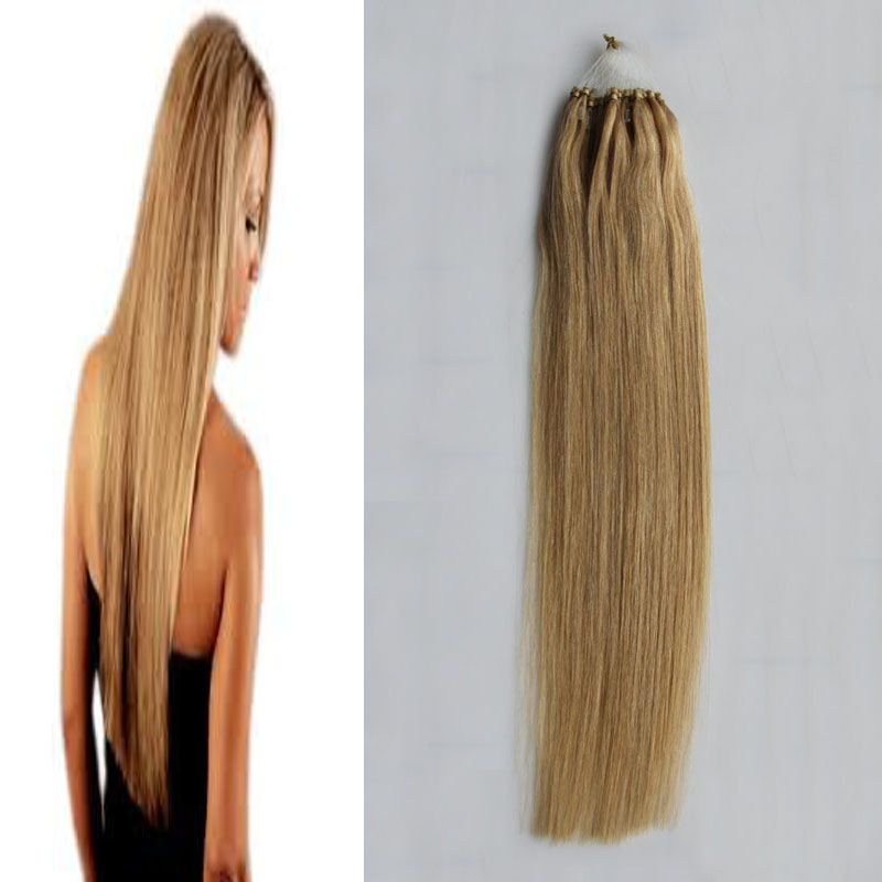 Micro Loop Ring Hair Natural Black Remy Tip Hair 100g Straight