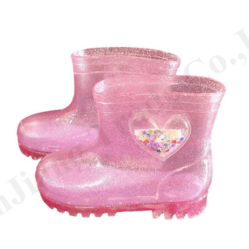 LED Princess Rain Short Boots Kids Rainboots Shoes New Baby Girls Cute Jelly Rain Boots
