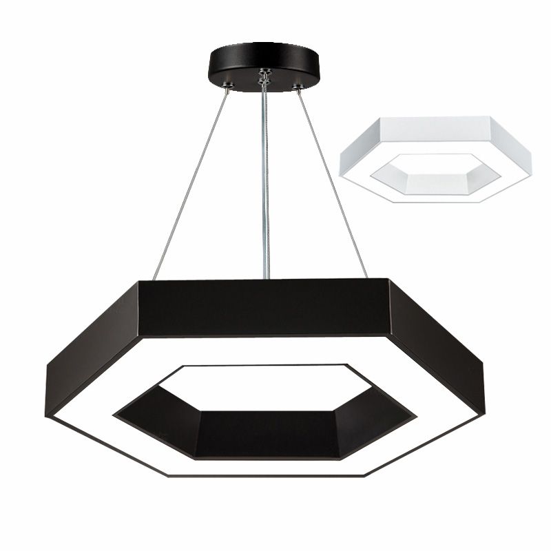 Modern Office Hexagon Led Pendant Light Minimalism Metal Pendant