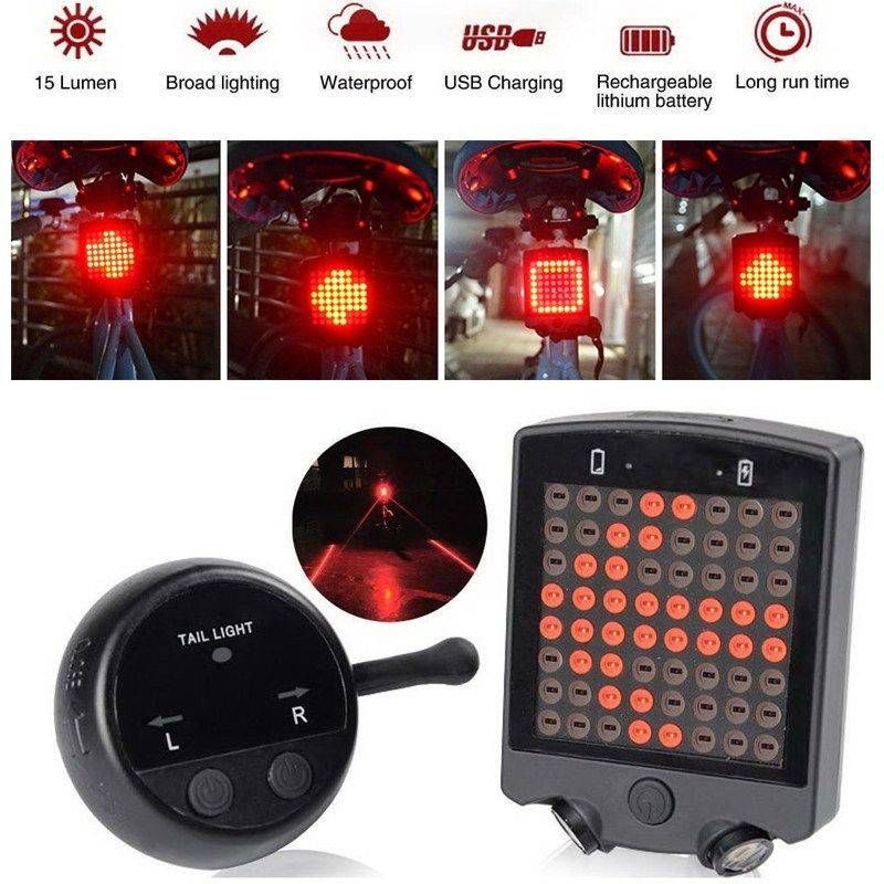 2020 Bike Bicycle Rear Light Wireless Remote Turn Signals