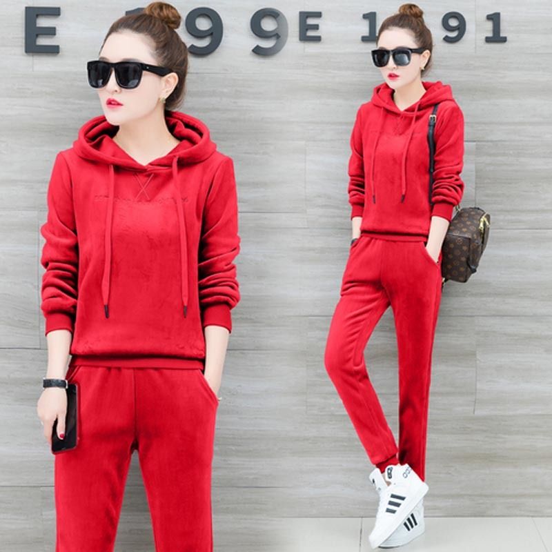 red velvet tracksuit womens