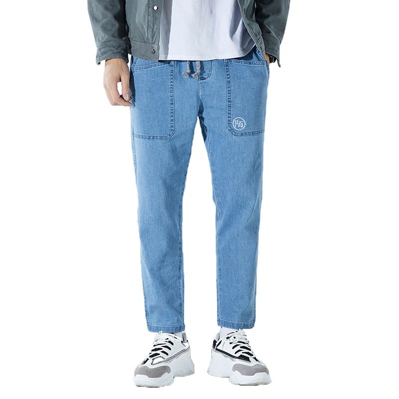 Compre Vaqueros Para Hombre De Moda Denim Pantalones Chinos De Impresión  Retro Elástico De La Cintura De Los Pantalones De Pierna Ancha Recto Flojo  Negro Azul M 3XL A 23,7 € Del