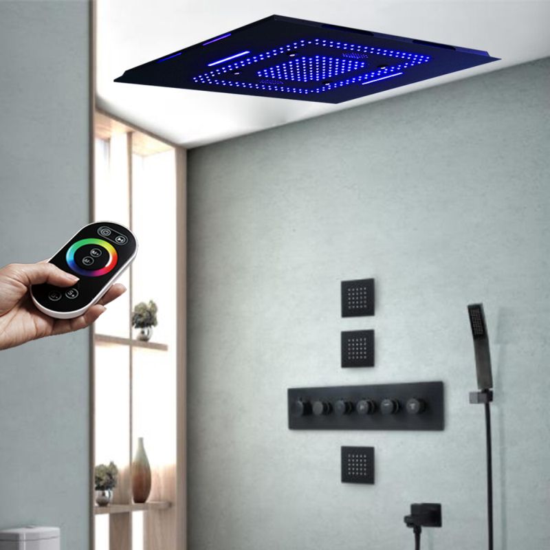2020 Modern High Flow Thermostatic Led Music Shower Set Ceiling
