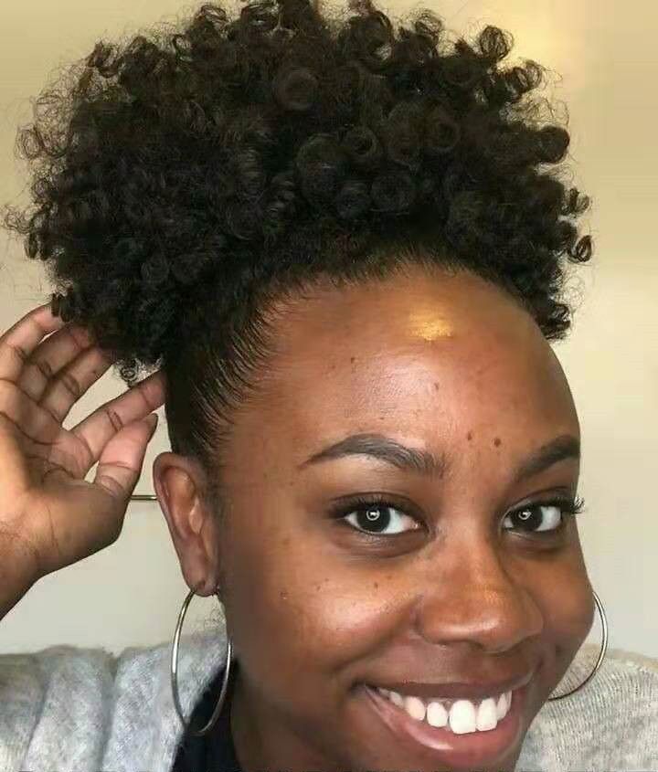 Easy To Wear Many Different Color High Afro Curly Ponytail Human