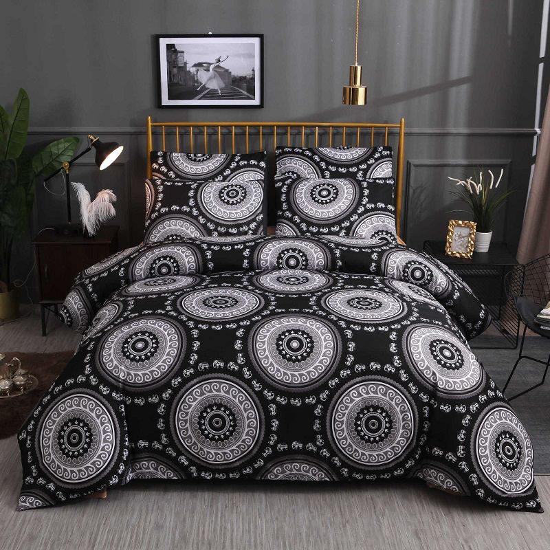 New Black Geometric Boho Bedding Sets Duvet Cover Set 2 Bed Set