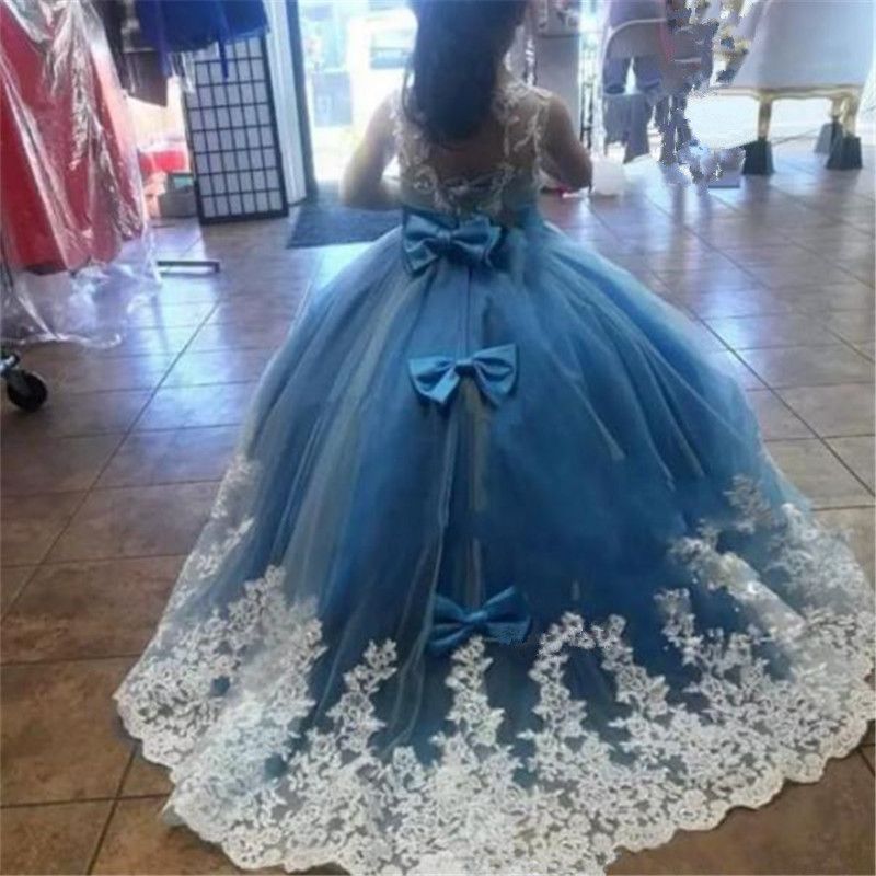 2020 vestidos de niña de las flores azules para la boda Cenicienta niñas vestido princesa niños 2020 vestidos de niña de las flores azules para la boda Cenicienta niñas vestido princesa niños
