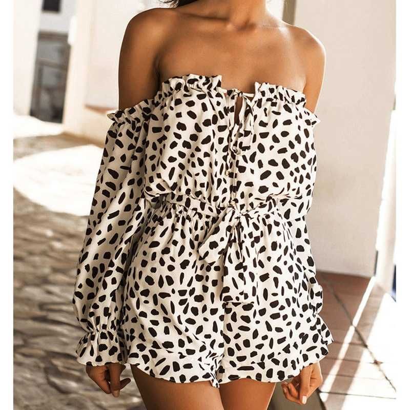 off shoulder leopard print dress