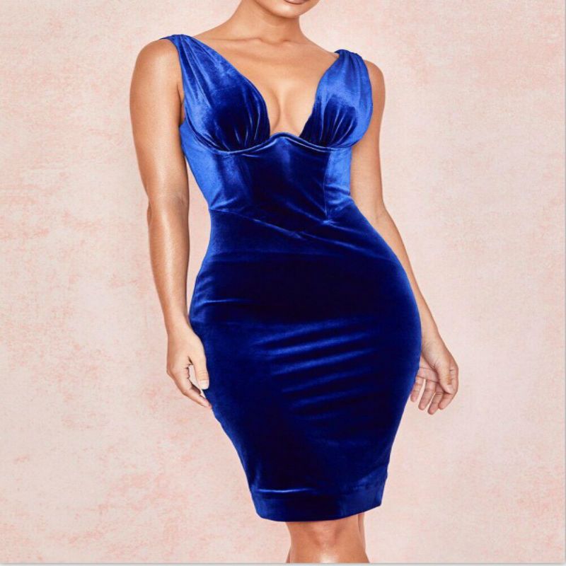 navy blue bandage dress