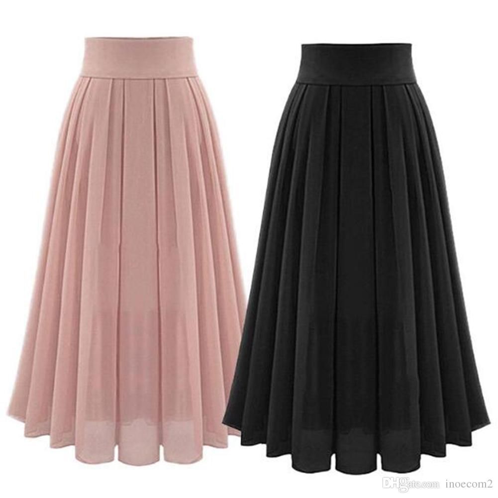 high waisted chiffon maxi skirts