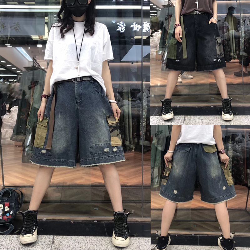 wide leg short jeans