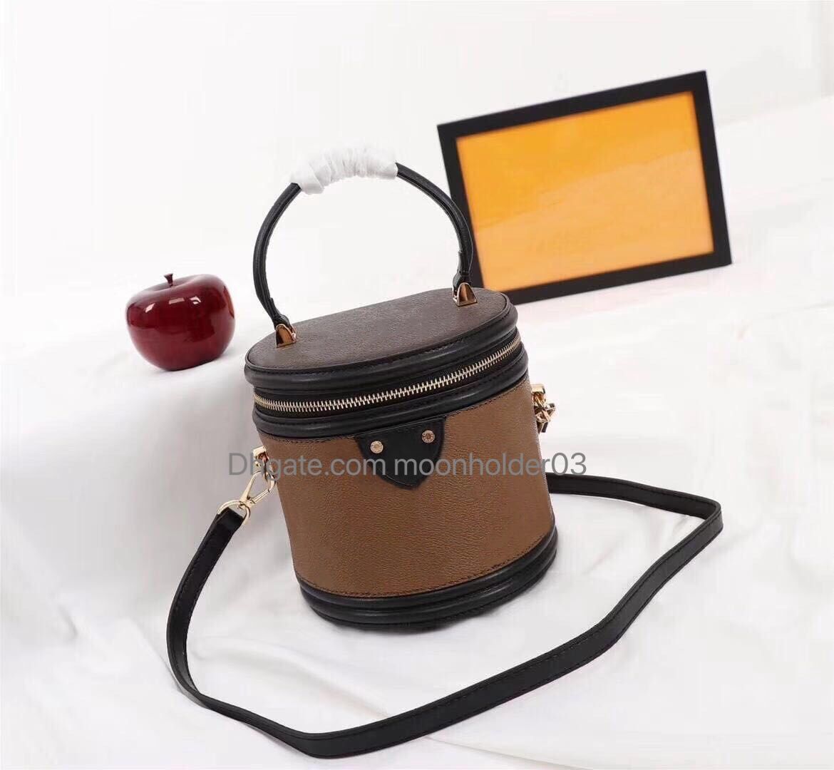 Wholesale Ladies Cosmetic Bag Bucket Cosmetic Bag Leather Ladies Small Round Box Shoulder Box ...
