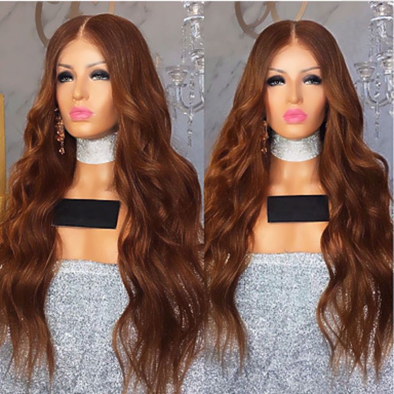 Compre Venta Caliente Cuerpo Onda Del Pelo Medio Color Marrón Sin Cola Cordones Sintéticos Frente Del Cordón Pelucas Naturales Cabello Del Bebé