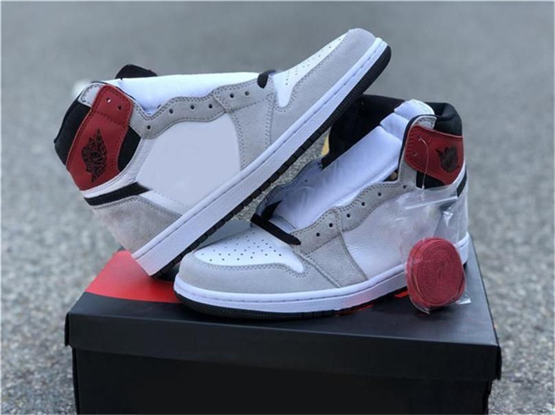 smoke grey jordan 1 red laces