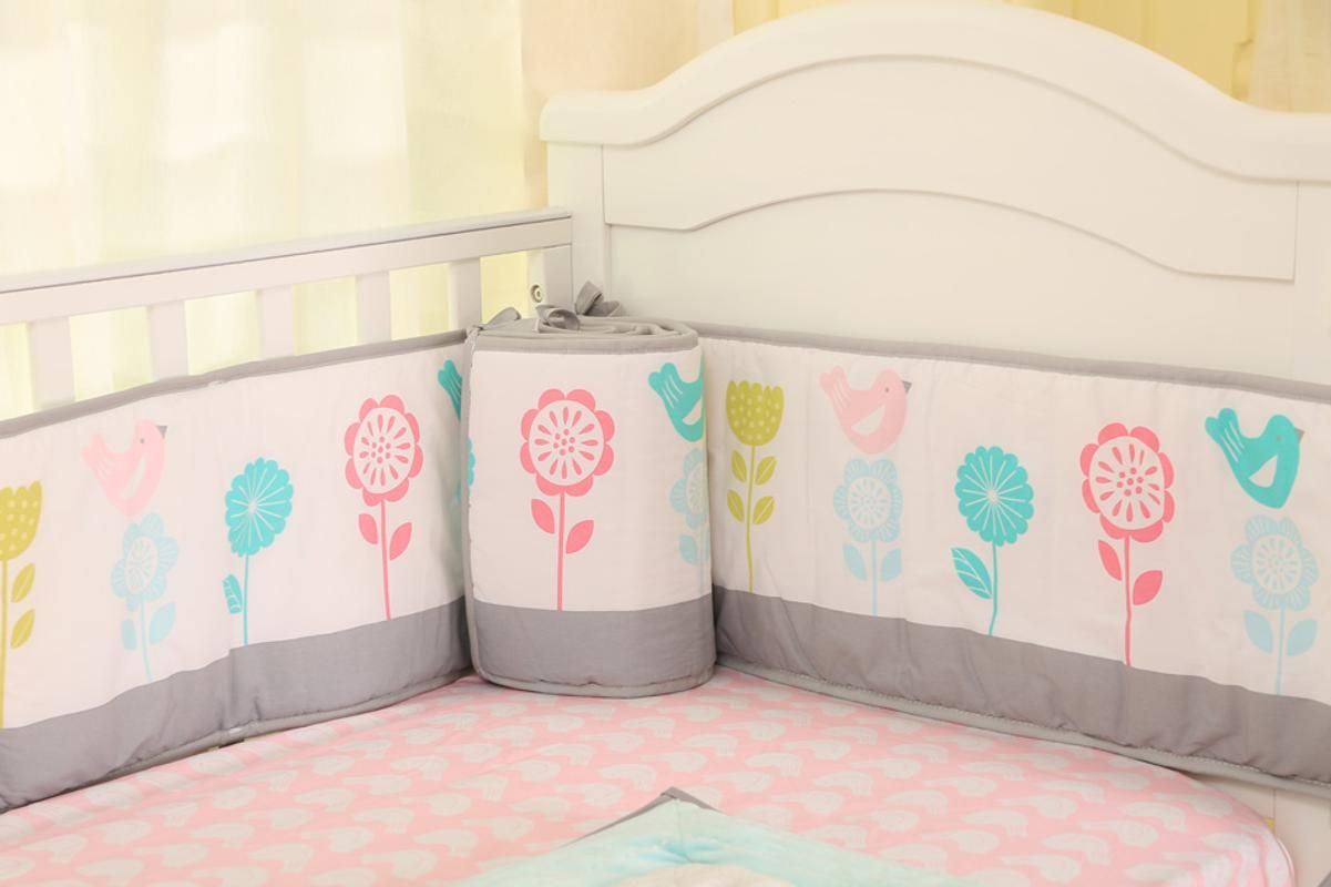 mint green and grey baby bedding