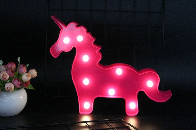 Unicornio luz de la Noche del Unicornio Resina m/úsica LED de la l/ámpara con Pilas de Noche Luz de Mesa Decoraci/ón