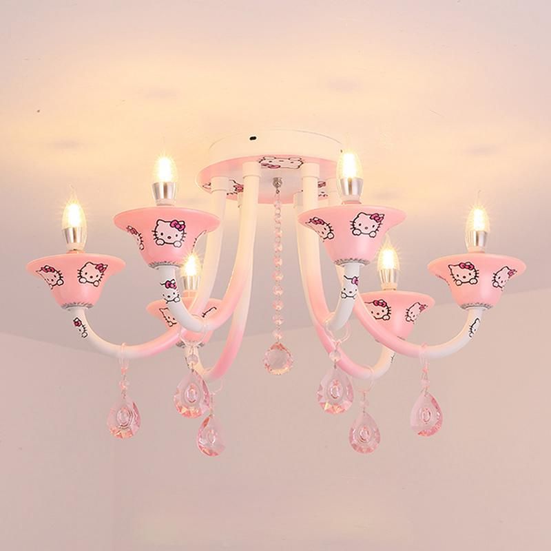 2019 Pink Cartoons Kitty Kids Room Ceiling Lamp Baby Room Bedroom Princess Room Ceiling Lights E14 D58cm From Oovov 256 29 Dhgate Com
