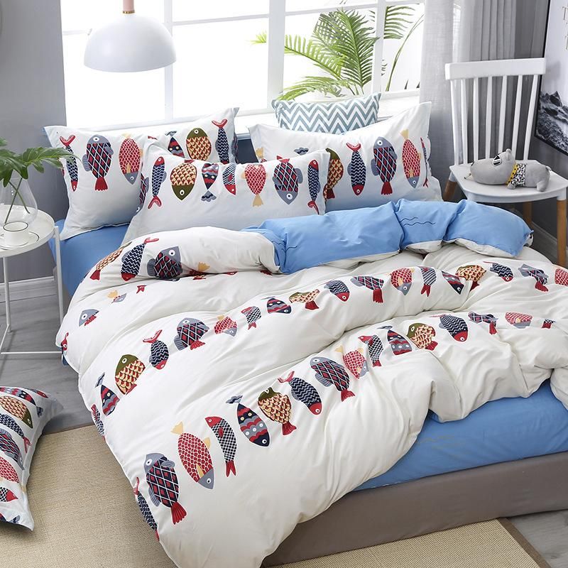 Designer Bed Comforters Sets Grey Star Bedding Set Pastoral Style